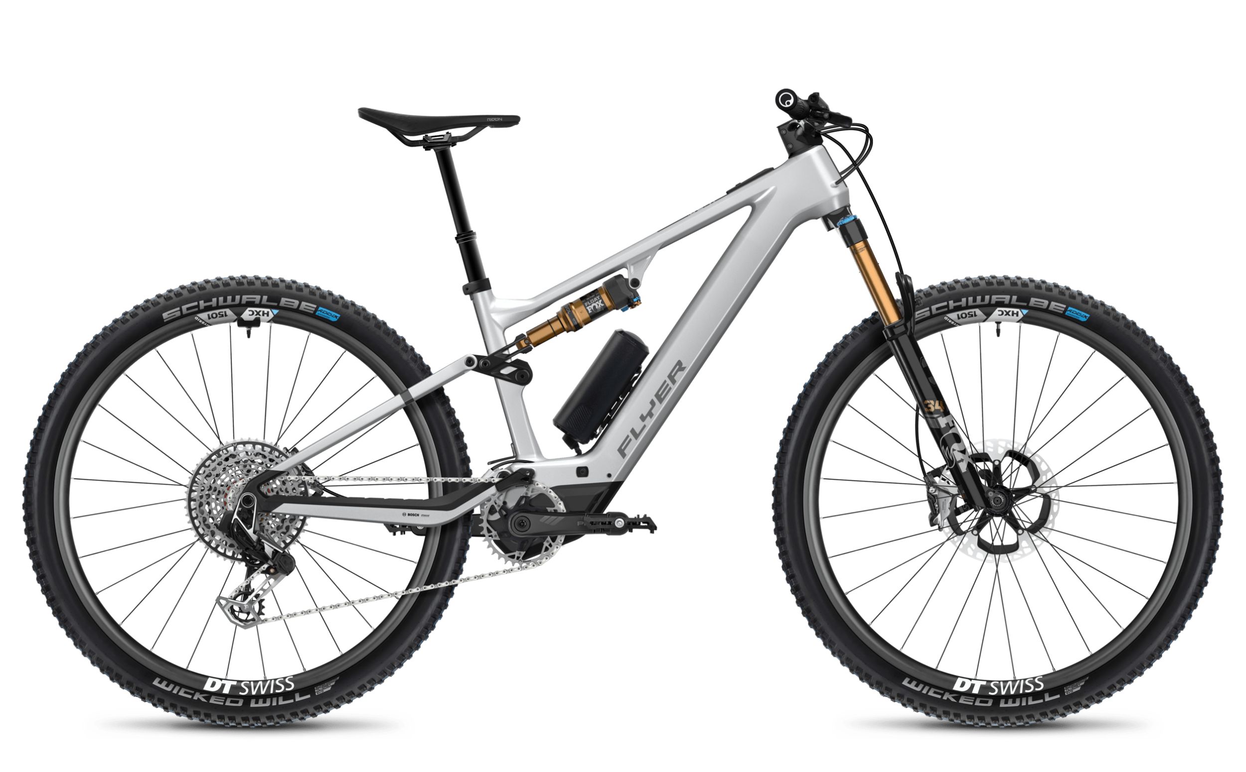 Flyer-Uproc-9.50-silber-Seitenansicht-rechts.jpg Flyer G1 Uproc SL:X 9.50 Performance Line SX 400Wh + 250Wh Power More Zusatzakku – Bild 1